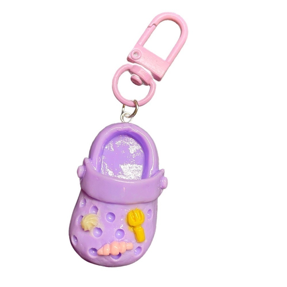 croc keychain purple resin Slipper charms for bags backpacks gift